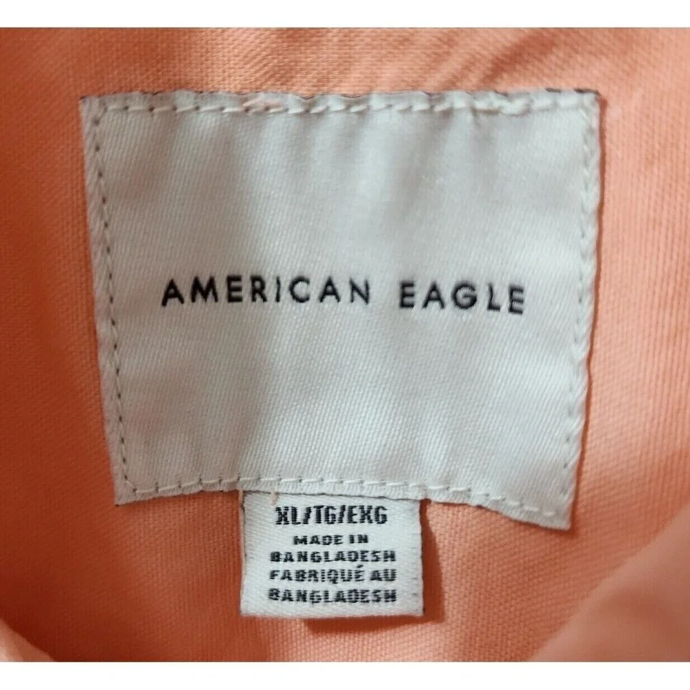American Eagle Ombre Button Down Short‎ Sleeve Casual Shirt XL